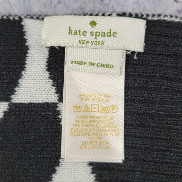 Kate Spade | Signature Black & White Bow Scarf - Picture 4 of 5